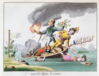 Napoleon Bonaparte (1769-1821) går i land nära Cannes när han återvände från Elba 1815