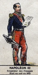 Napoleon III (1808-1873), fransmännens kejsare. I "" Galeriede Kings and Queens of France och berömda karaktärer från 1643 till 1895"" Epinal bild.