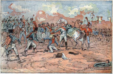 Napoleon I, sårar framför Regensburg