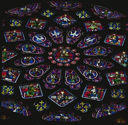 Norrrosa fönster, glasat av 1234
