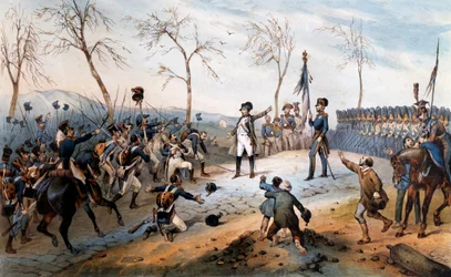 Hundra dagar: "" Napoleon Bonaparte (1769-1821) återvänder från exil på ön Elba 1815 - Napoleons återkomst från Elba.