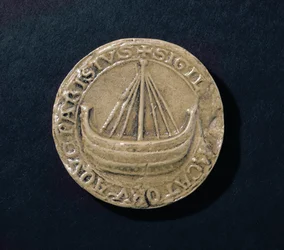 En av de äldsta bevarade sigillen i staden Paris, ca 1210 (vax)