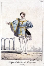 Ensidig gravyr vid Francois I:s hov cirka 1545.