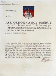 Order om upprättande av staden Paris vapen, 27 februari