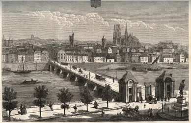 Orleans - Centre-Val de Loire - gravyr i "La France illustree: geografi, historia, statistisk administration" av V.A. Malt-brunt. 1884