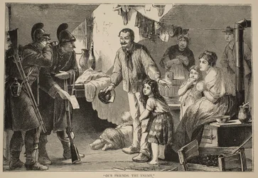 Våra vänner, fienden, illustration från Cassells historia om kriget mellan Frankrike och Tyskland, 1870-1871