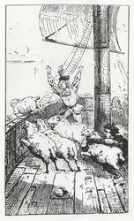 Panurges får, illustration från 