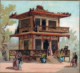 Paris. Universell utställning 1889: Japanska paviljongen.