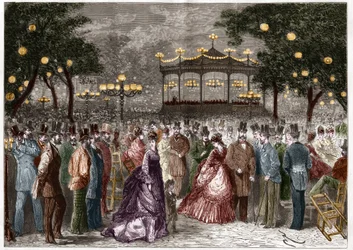 Paris: en sommarfredag på Champs-Elysees-konserten (Champs Elysees).