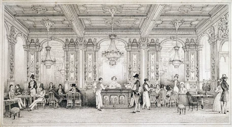 Parisiskt café i början av 1800-talet.