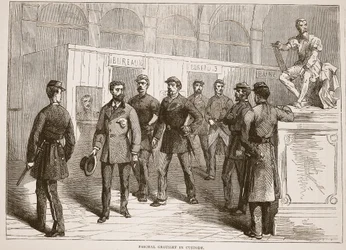 Paschal Grousset i förvar, illustration från Cassells historia om kriget mellan Frankrike och Tyskland, 1870-1871