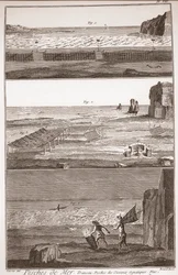Peche de Mer - Trameau - Vattenfågelfiske - "" The Great Encyclopedia, eller Dictionnaire Raisonne des Sciences, des Arts et des Metiers" (Encyclopedia or Dictionary of the Sciences, Arts and Professions) av Denis Diderot (1713-1784) och Jean d 