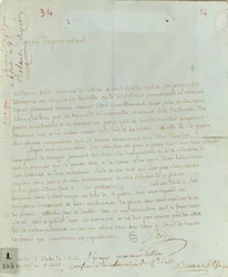Framställning av Aldonze Sade om anställning, 1794-95 (penna och bläck på papper)