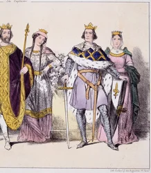 Philippe Auguste och Isabelle de Hainaut - i "Den franska monarkin i tryck""