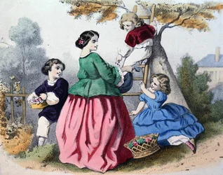 Plocka blommor (färg litho)