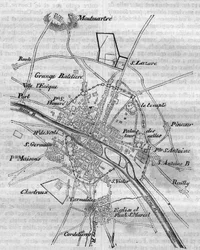 Plan av Paris under Charles V