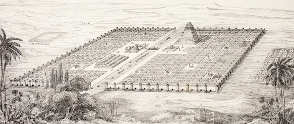 Karta över staden Babylon i Mesopotamien, omkring 400-talet f.Kr., enligt en beskrivning av Herodotos, ur L