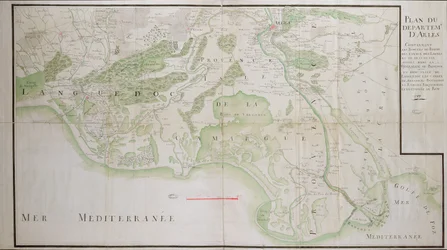 Plan över departementen i Arles, 1789