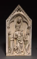 Platta: Jungfrun och barnet med änglar, Paris, ca 1320-1330