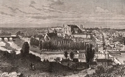 Poitiers - gravyr i "La France illustrée: geografi, historia, statistisk administration" av V.A. Malt-Brown. 1884