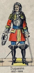 Porträtt av Abraham, markis Duquesne (1610 - 1688), fransk Marin. Bild på Epinal från slutet av 1800-talet.