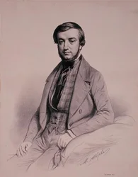 Porträtt av Adolphe-Clair Lecarpentier, graverad av Marie Alexandre Alophe (1812-83) (litho)