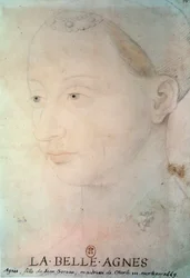Porträtt av Agnes Sorel (1422-1450) Damen av Beaute sur Marne