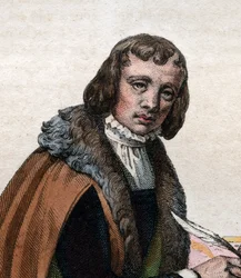 Porträtt av Alain Chartier (1385-1430), fransk poet och politisk författare.