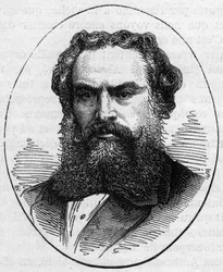 Porträtt av Alexandre Cabanel (1823-1889), fransk målare. Gravyr i "" Le Monde Illustré"" nr 890 av 2 maj 1874.