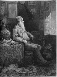 Porträtt av Alphonse Karr (1808-1898), fransk romanförfattare och dramatiker. Gravyr i "" Le Monde Illustré"" nr 1122 av 28 september 1878.