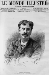 Porträtt av Alphonse de Neuville (1835-1885), fransk målare och serietecknare, I "The Illustrous World" 1885