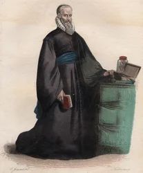 Porträtt av Ambroise Pare (1509-1590), fransk kirurg.