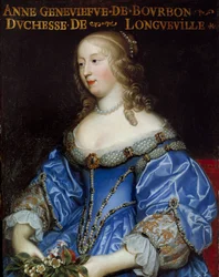 Porträtt av Anne Genevieve de Bourbon Conde (Anne-Genevieve de Bourbon-Conde), hertiginna av Longueville (1619-1679) Målning av den franska skolan