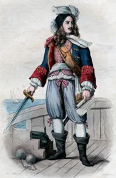 Porträtt av Anne Hilarion de Costentin (Cotentin), Comte de Tourville (1642-1701), fransk sjöbefälhavare.