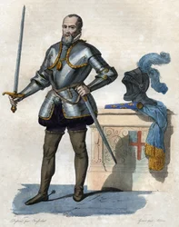 Porträtt av Anne de Montmorency, hertig de Montmorency (1492-1567), fransk soldat, statsman och diplomat.