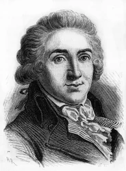 Porträtt av Armand Gensonne (1758 - 1793) konventets deputant. Gravyr från slutet av 1800-talet.