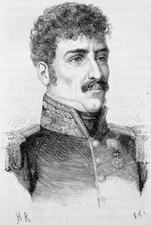 Porträtt av Berton (Jean Baptiste Breton dit), fransk general (1769 - 1822) - i "" L