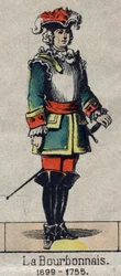 Porträtt av Bertrand Francois Mahe, Comte de LA BOURDONNAIS (1699 - 1755), fransk amiral Bild av Epinal från slutet av 1800-talet.