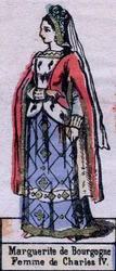 Porträtt av Blanche av Bourgogne (ca 1296-1326), fru till Karl IV av Frankrike. (Kapetiska dynasti). Illustration sent 1800-tal.