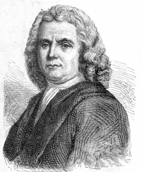 Porträtt av Boerhaave Hermann (1668 - 1738), holländsk läkare och kemist (anhängare av iatromekanismen) - i "" Vetenskapens album; berömda vetenskapsmän; Stora upptäckter””” 1896.
