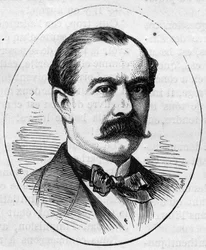 Porträtt av Camille Bernier (1823-1902), fransk målare. Gravyr i "" Le Monde Illustré"" nr 890 av 2 maj 1874.