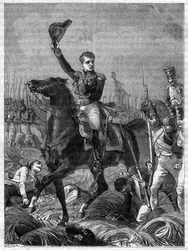 Porträtt av Charles Etienne Gudin de la Sablonniere (1768 -1812) fransk general - i "History of the empire following the history of the consulat" av Adolphe Thiers - 1879 - privat samling