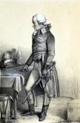 Porträtt av Charles François du Périer dit Dumouriez (1739-1823), fransk general. - i "Historical Gallery of the French Revolution"" av Albert Maurin, red. Paris 1843