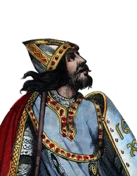 Porträtt av Karl Martell (688-741), frankisk militär och politisk ledare.