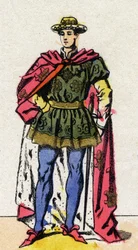 Porträtt av Karl VII (1403-1461) kung av Frankrike.