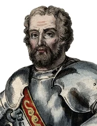 Porträtt av Chevalier de Bayard (1476-1524), fransk soldat.