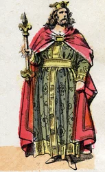 Porträtt av Childebert I (v. 497 - 558), kung av frankerna.