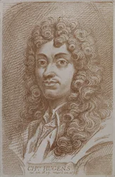 Porträtt av Christian Huygens (1629-95) från Histoire des Mathematiciens av Alexandre Saverien, mitten av 1700-talet