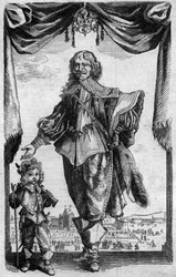 Porträtt av Claude Deruet (1588-1660), fransk målare. Gravyr från "Histoire de la Engraving" av Georges Duplessis