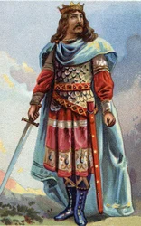 Porträtt av Clotaire (Clothaire) IV, frankernas kung från 716 till 718. Kromolitografi omkring 1890.